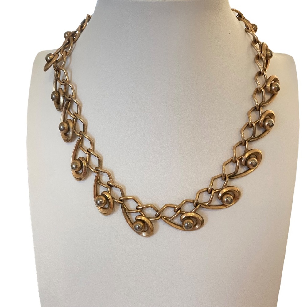 Bartek necklace vintage VTG necklace spiral gold tone
